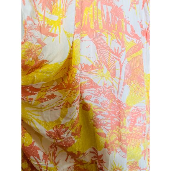 PARADISED AIDA Sunset Tropical Palm Floral Print Sleeveless Tiered Maxi Dress S - Picture 10 of 10